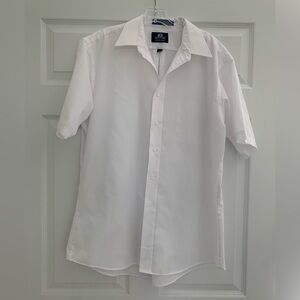Stafford Men's Wrinkle-Free White Dress Short Sleeves Lightweight